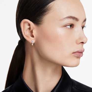 Galaxy drop earrings, Lab-grown diamonds 0.75 ct tw, Mixed cuts, 18K white gold - Swarovski, 5688874