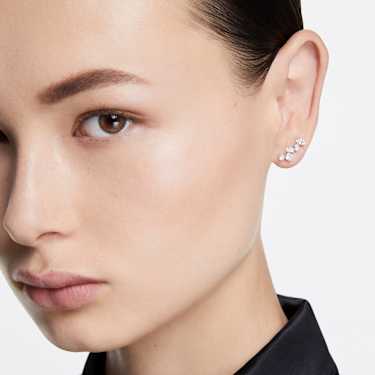 Galaxy kelepçe küpe, Laboratuvarda üretilmiş elmaslar 1,25 karat toplam ağırlık, Karışık şekiller, 18k beyaz altın - Swarovski, 5688875