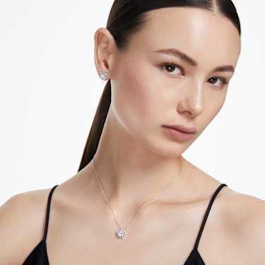 Galaxy stud earrings, Lab-grown diamonds 2.3 ct tw, Round cut, 18K white gold - Swarovski, 5688877