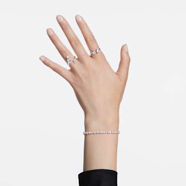 Galaxy Tennis bracelet, Lab-grown diamonds 5 ct tw, Mixed cuts, 18K white gold - Swarovski, 5688879