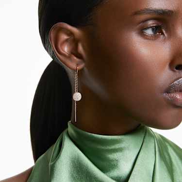 Sublima drop earrings, White, Rose gold-tone plated - Swarovski, 5689427