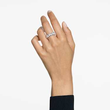 Matrix Vittore ring, Pear cut, White, Silver-tone finish - Swarovski, 5689469