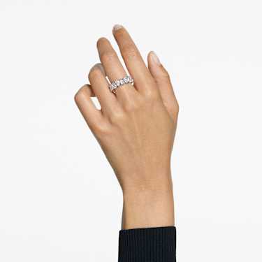 Matrix Vittore 戒指, 梨形切割, 白色, 银色润饰 - Swarovski, 5689470