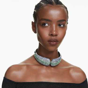 Sublima choker, Round cut, Multicoloured, Ruthenium plated - Swarovski, 5689599