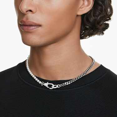 Dextera necklace Pave Crystal pearl White Rhodium plated