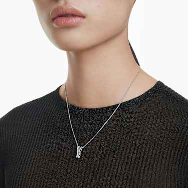 Hyperbola 펜던트, 믹스 컷, 트위스트, 화이트, 로듐 플래팅 - Swarovski, 5689723