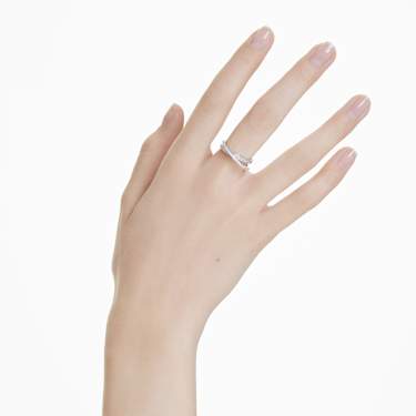 Hyperbola ring, Mixed cuts, White, Rhodium plated - Swarovski, 5691230