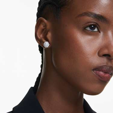 Clous d'oreilles Idyllia, Tailles variées, Flocon de neige, Blanches, Métal rhodié - Swarovski, 5691483