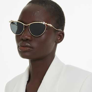 Sunglasses, Oval shape, SK7017, Gold tone - Swarovski, 5691647