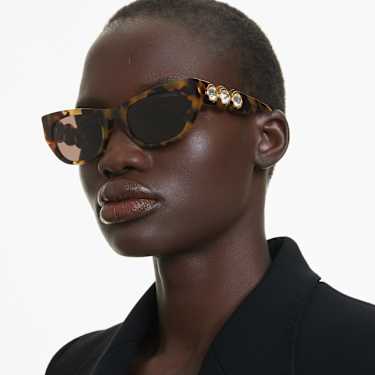 Lunettes de soleil, Forme ovale, SK6022, Marron - Swarovski, 5691701