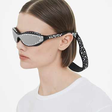 Sonnenbrille mit Band, Schwimmbrillenform, Schwarz - Swarovski, 5691733