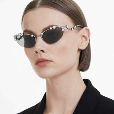 Sunglasses, Cat-eye shape, SKU001, Silver tone - Swarovski, 5691743