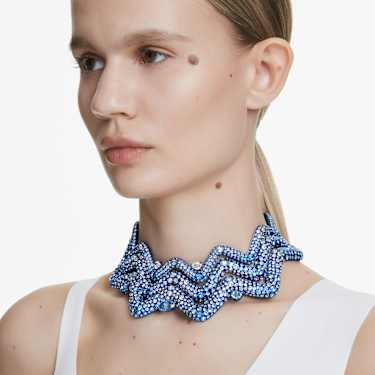 Sublima Halsband, Statement, verschiedene Schliffe, Blau, Blaues Finish - Swarovski, 5692094