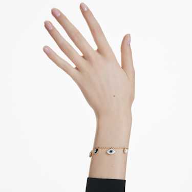 Symbolica 브레이슬릿, 크리스털 펄, 클로버, 이블 아이, 말발굽, 블루, 골드 톤 플래팅 - Swarovski, 5692162