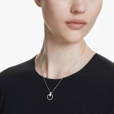 Constella pendant, Pavé, Round cut, White, Rhodium plated - Swarovski, 5692261
