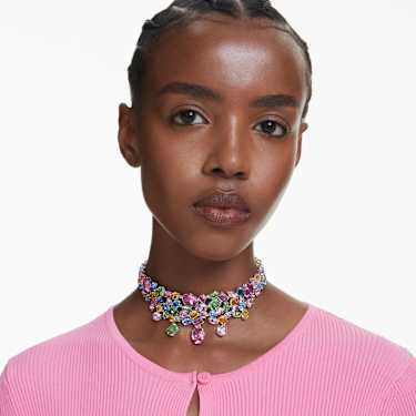 Gema 초커 네크리스, 믹스 컷, 멀티컬러, 로듐 플래팅 - Swarovski, 5692418