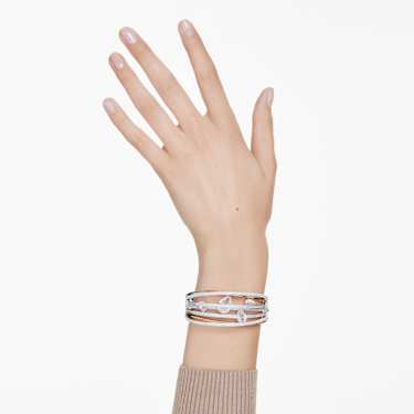 Hyperbola Armreif, Verschiedene Schliffe, Weiß, Metallmix - Swarovski, 5692423