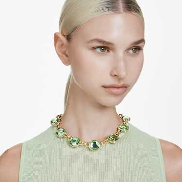 Chroma Tennis kolye, Yastık kesim, Çok renkli, 18k altın rengi yüzey - Swarovski, 5692482