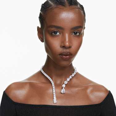 Collier ouvert Matrix, Tailles variées, Blanc, Métal rhodié - Swarovski, 5692517