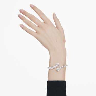 Manchette Matrix, Tailles variées, Blanc, Métal rhodié - Swarovski, 5692527