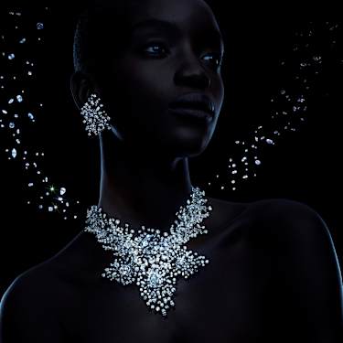 Galaxy necklace, Lab-grown diamonds 156.62 ct tw, Mixed cuts, 18K white gold - Swarovski, 5692689