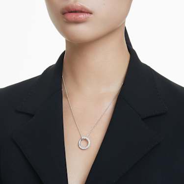 Dextera 펜던트, 파베, 화이트, 로듐 플래팅 - Swarovski, 5692737