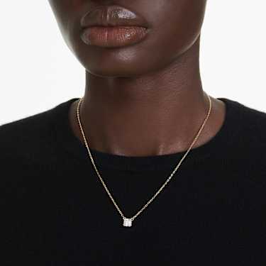 Stilla Attract Anhänger, Kissenschliff, Weiß, Goldlegierungsschicht - Swarovski, 5693153