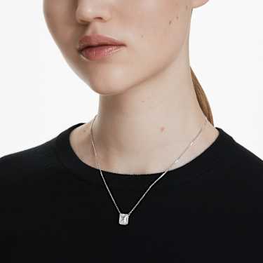 Stilla 펜던트, 옥타곤 컷, 화이트, 로듐 플래팅 - Swarovski, 5693405