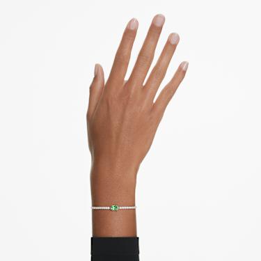 Matrix Tennis Armband, Verschiedene Schliffe, Grün, Rhodiniert - Swarovski, 5693411
