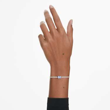 Bracelet Matrix Tennis, Tailles variées, Bleu, Métal rhodié - Swarovski, 5693412