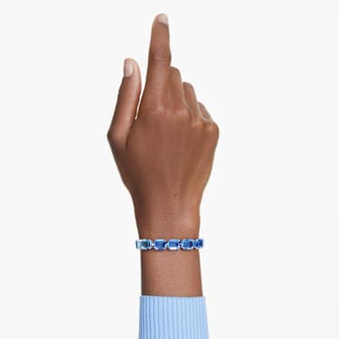 Millenia Tennis bracelet, Octagon cut, Color gradient, Blue, Rhodium plated - Swarovski, 5694135