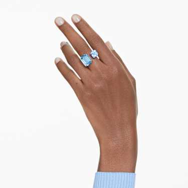 Millenia Offener Ring, Oktagon-Schliff, Blau, Rhodiniert - Swarovski, 5694142