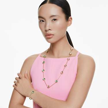Collar Chroma, Talla octogonal, Multicolor, Baño tono oro - Swarovski, 5695863