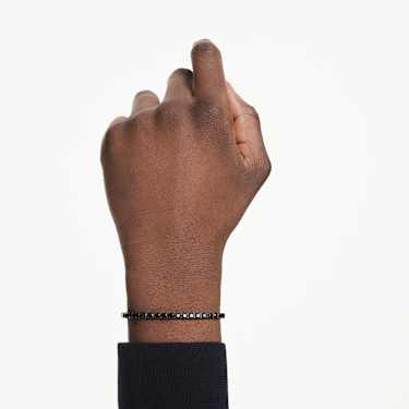 Matrix Tennis bracelet, Round cut, Black, Ruthenium plated - Swarovski, 5696030