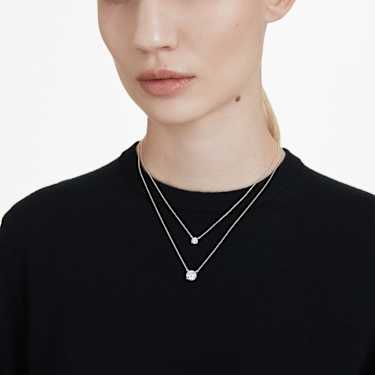 Eternity solitaire pendant, Lab-grown diamonds 0.5 ct tw, Round shape, 14K white gold - Swarovski, 5696888