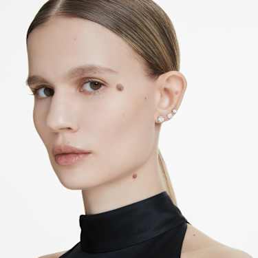 Eternity 솔리테어 스터드 이어링, 랩 그로운 다이아몬드 2ct tw, 라운드 쉐입, 14K 화이트 골드 - Swarovski, 5697146