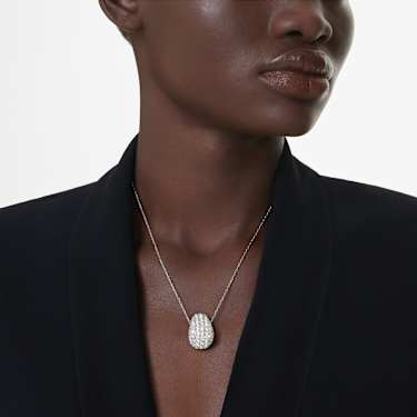 Sublima pendant, Round cut, White, Rhodium plated - Swarovski, 5697190