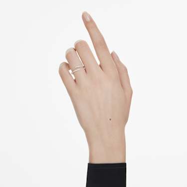 Eternity open band ring, Lab-grown diamonds 0.2 ct tw, Round shape, 18K white gold - Swarovski, 5697694