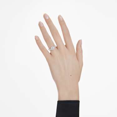 Eternity solitaire ring, Lab-grown diamonds 2.25 ct tw, Round shape, 18K white gold - Swarovski, 5697738