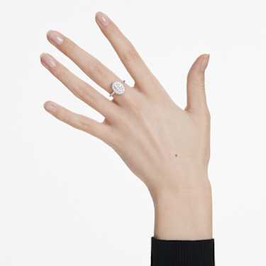 Solitérní prsten s halo osazením Eternity, Laboratorně pěstované diamanty 1,5 ct tw, Různé tvary, 18K bílé zlato - Swarovski, 5697745