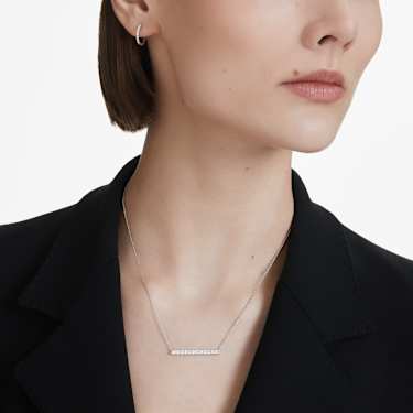 Eternity 바 펜던트, 랩 그로운 다이아몬드 0.5ct tw, 라운드 컷, 18K 화이트 골드 - Swarovski, 5697762