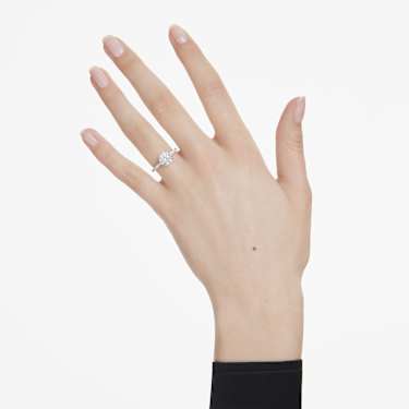 Eternity Solitärring, Labbodlade diamanter 2,2 ct tw, Rund form, 18K vitguld - Swarovski, 5697786