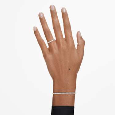 Eternity Tennis bracelet, Lab-grown diamonds 3 ct tw, Round shape, 18K white gold - Swarovski, 5697873