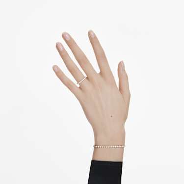 Eternity band ring, Lab-grown diamonds 0.4 ct tw, Round shape, 18K yellow gold - Swarovski, 5698346