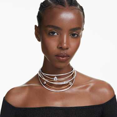 Ras-de-cou Hyperbola, Tailles variées, Blanc, Finition mix de métal - Swarovski, 5698477
