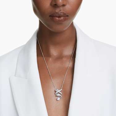 Hyperbola pendant, Mixed cuts, White, Rhodium plated - Swarovski, 5698547