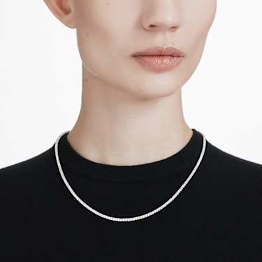 Eternity Tennis necklace, Lab-grown diamonds 7 ct tw, Round shape, 14K white gold - Swarovski, 5699024