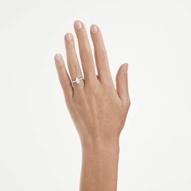 Anel solitário Eternity, Diamantes criados em laboratório 1 ct tw, Forma de pera, Ouro branco de 14 quilates - Swarovski, 5699051