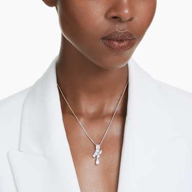 Pingente Matrix, Combinação de lapidações, Branco, Lacado a ródio - Swarovski, 5700420