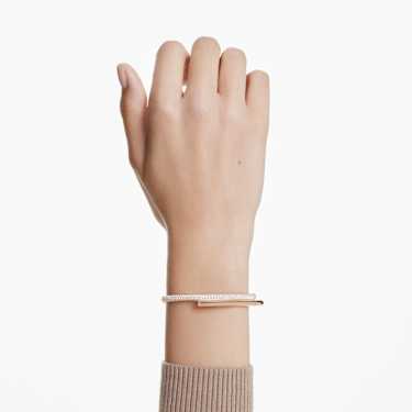 Pevný náramek Dextera, Magnetické zapínání, Bílý, Pokoveno v růžovozlatém odstínu - Swarovski, 5700932